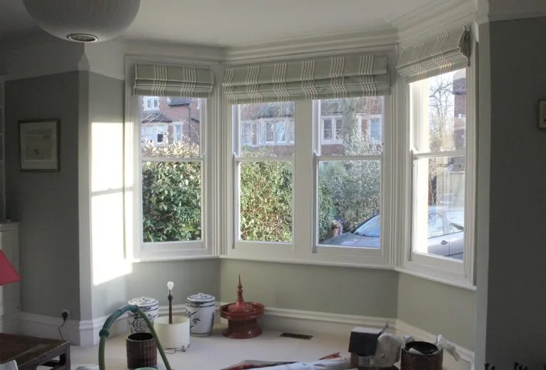 Restored sash bay window in an Oxford living room