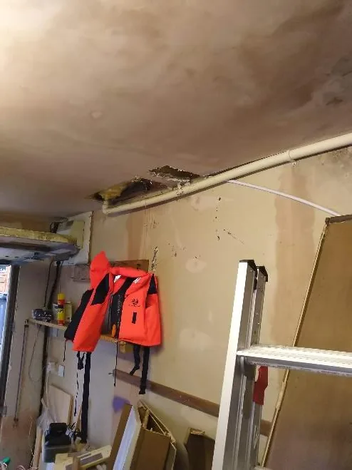 Annexe conversion in progress with strip-out under way