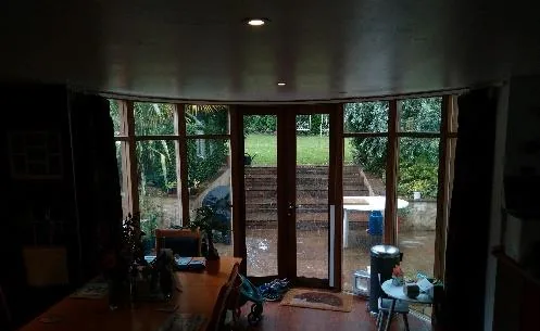 Dining room French doors before replacement